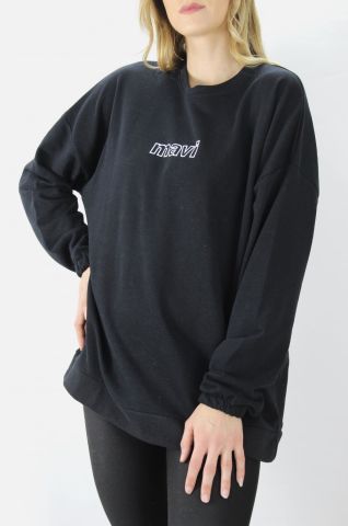 Baskılı İki İplik Sweat Siyah - DL420.1256