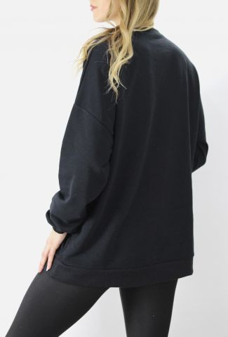 Baskılı İki İplik Sweat Siyah - DL420.1256