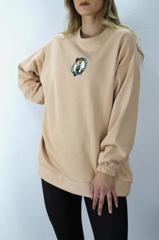 Baskılı Üç İplik Sweat Vizon - DL420.1266.1