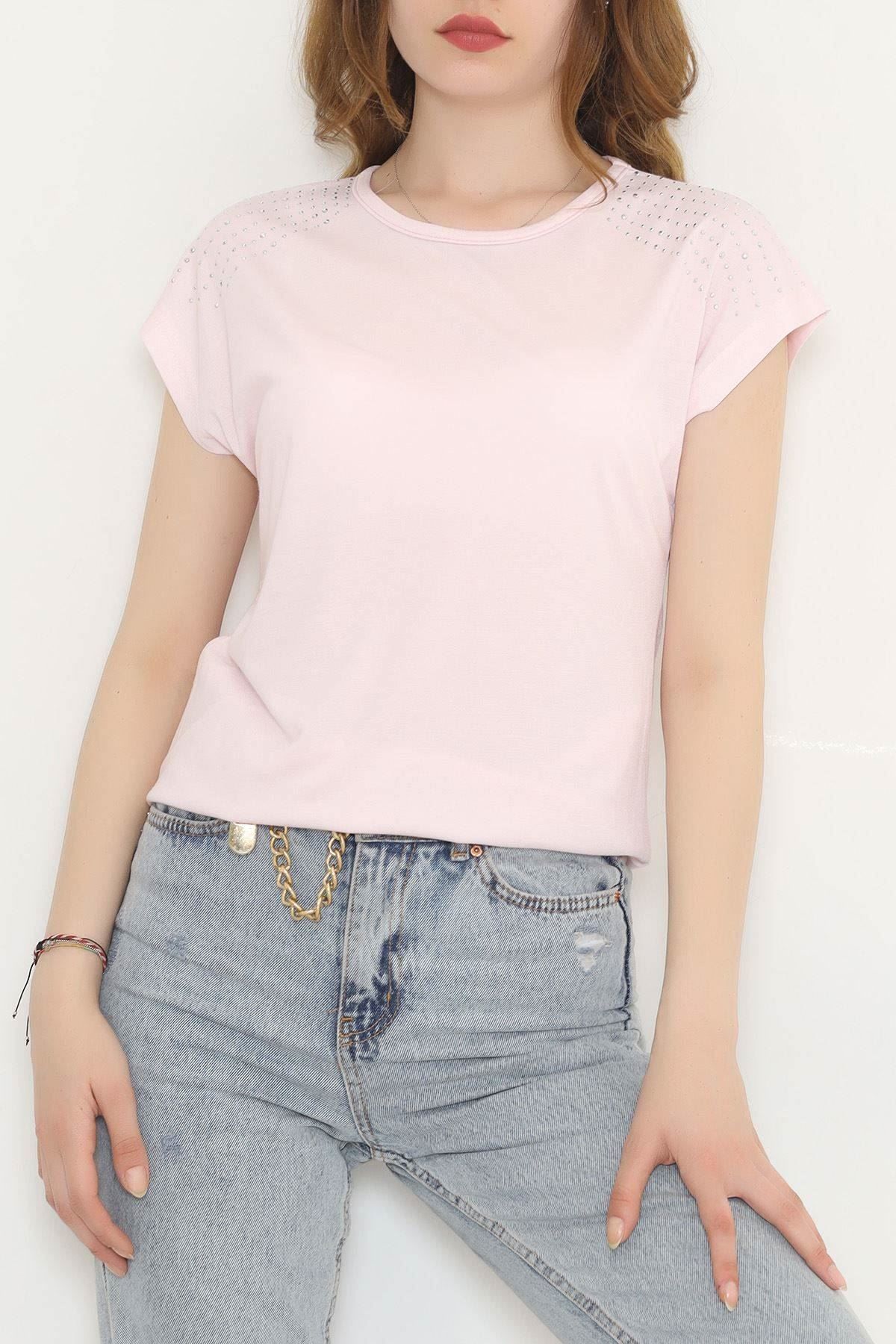 Taş Detaylı Bluz Pudra - 11276.599.