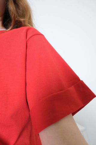 Yan Yırtmaçlı Tişört Kırmızı - 10771.275.